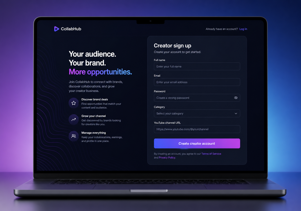 1. Sign up as a Creator